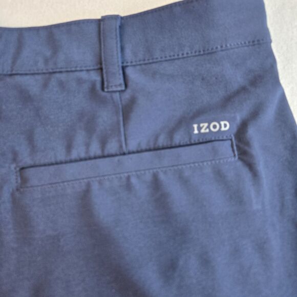 IZOD Golf Swing Flex Cargo Shorts Men's 36x8 Navy UV40 Stretch Performance - Picture 6 of 9